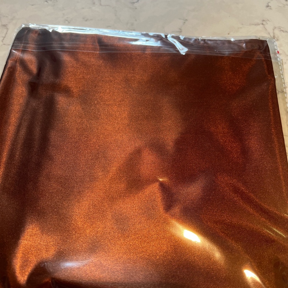 Women's Shiny Copper Satin Scarf 35”
